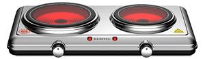 Κεραμική εστία διπλή KUMTEL HCD-1002 χρώμα ασημί 2100W