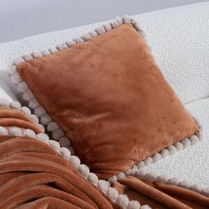 Διακοσμητικό Μαξιλάρι Fleece (45x45) Nef-Nef Homeware Pompozia Camel