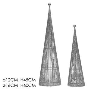 Δεντράκι Κώνος Ασημί Φ12x45/16x60cm Σετ 2Τμχ