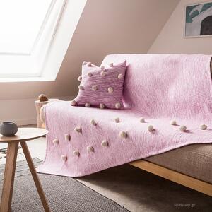 Διακοσμητικό Ριχτάρι (135x180) Gofis Home Poms Fuchsia 555/23