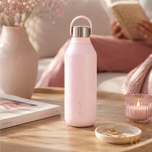 Μπουκάλι Θερμός Series 2 Chilly's με χωρητικότητα 500ml και διατήρηση θερμοκρασίας 12h ζεστό / 24h κρύο - Blush Pink