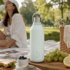 Μπουκάλι Θερμός Series 2 Chilly's με χωρητικότητα 500ml και διατήρηση θερμοκρασίας 12h ζεστό / 24h κρύο - Lichen Green