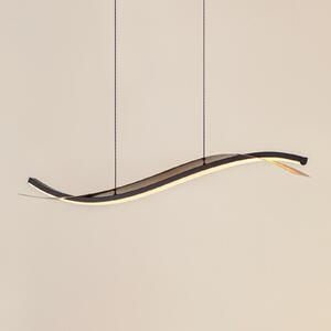 Lucande LED κρεμαστό φωτιστικό Alevia, μαύρο/χρυσό, CCT, ρυθμιζόμενος, Χρυσό / Ορείχαλκου, Σαλόνι / τραπεζαρία, Μέταλλο, σχεδιασμός
