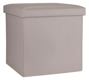 Σκαμπό Με Αποθηκευτικό Χώρο (38x38x38) Estia Cube Leather Taupe 03-35907
