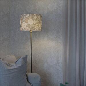 PR Home Φωτιστικό δαπέδου Amy, Dahlia πράσινο/χρυσό, ύψος 150 cm, ύφασμα, E27, Χρυσό / Ορείχαλκου, Σαλόνι / τραπεζαρία, Ύφασμα / Κλωστοϋφαντουργία