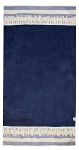 Πετσέτα Θαλάσσης (80x150) White Fabric Navy Stripes Blue