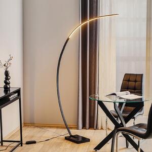 Trio Lighting Φωτιστικό δαπέδου LED Bangkok, μαύρο ματ, ρυθμιζόμενος, Μαύρο, Σαλόνι / τραπεζαρία, Μέταλλο, σύγχρονο