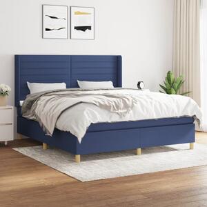 VidaXL Κρεβάτι Boxspring με Στρώμα Μπλε 160x200 εκ. Υφασμάτινο