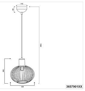 Φωτιστικό Κρεμαστό Trio Lighting GILA 365790132 Μαύρο Ματ (Black Mat)