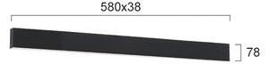 Γραμμικό Φωτιστικό Τοίχου Viokef Ciba 3916-02058-3-B-P-N L580 3000K Μαύρο Ματ