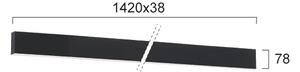 Γραμμικό Φωτιστικό Οροφής Viokef Ciba 3916-01142-4-B-P-N L1420 4000K Μαύρο Ματ