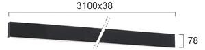 Γραμμικό Φωτιστικό Οροφής Viokef Ciba 3916-01310-3-B-M-N L3100 3000K Μαύρο Ματ