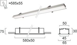 Γραμμικό Φωτιστικό Χωνευτό Viokef Station Ultra 3911-03058-3-U-D1 L580 3000K Dimmable Ασημί