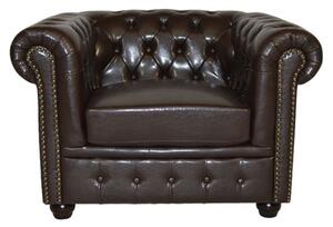 ΠΟΛΥΘΡΟΝΑ T.CHESTERFIELD HM3011.01 ΤΕΧΝΟΔΕΡΜΑ ΣΚΟΥΡΟ ΚΑΦΕ 110x90x73 εκ