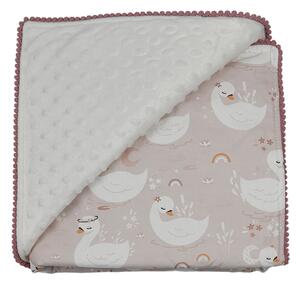 Κουβέρτα Minky Αγκαλιάς (90x90) Bebe Stars Swan 3143