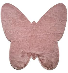 Χαλί Puffy JM7 Butterfly Antislip Round Dark Pink New Plan