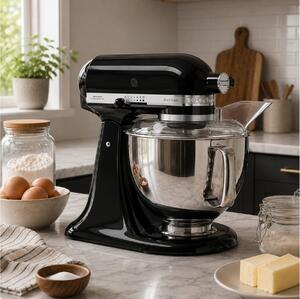 Κουζινομηχανή KitchenAid Artisan 5KSM175PSEOB με ισχύ 300W, 10 ταχύτητες και χωρητικότητα 4.8L & 3L - Onyx Black