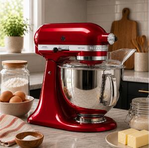 Κουζινομηχανή KitchenAid Artisan 5KSM175PSECA με ισχύ 300W, 10 ταχύτητες και χωρητικότητα 4.8L & 3L - Candy Apple