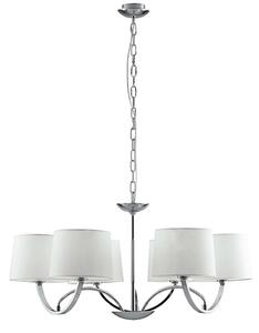 Φωτιστικό Οροφής Astoria I-ASTORIA-6 6xE27 Φ82cm 120cm Chrome Με Αμπαζούρ White Luce Ambiente Design