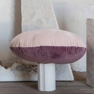 Βελουτέ Διακοσμητικό Μαξιλάρι 2 Όψεων (Φ45) Nima Pillows Velvety POWDER PINK/CASSIS