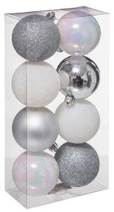 Χριστουγεννιάτικα Στολίδια (Σετ 8τμχ) A-S Xmas Balls Silver/White 129170AB