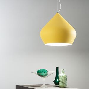 Luce Ambiente Design Κρεμαστό φωτιστικό Tholos, κίτρινο/λευκό, Ø 52 cm, μέταλλο, ρυθμιζόμενος, Κίτρινο, Σαλόνι / τραπεζαρία, Μέταλλο, σύγχρονο