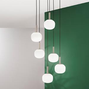 Luce Ambiente Design Κρεμαστό φωτιστικό Eris, μήκος 51 εκ., καφέ/λευκό, μέταλλο/γυαλί, 6 λάμπες, ρυθμιζόμενος, Καφέ / Σκουριάς, Σαλόνι / τραπεζαρία, Αλουμίνιο, σύγχρονο