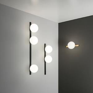 Luce Ambiente Design Φωτιστικό τοίχου Enoire, ύψος 90 cm, μαύρο, μέταλλο/γυαλί, 3 φτερά, ρυθμιζόμενος, Μαύρο, Σαλόνι / τραπεζαρία, Μέταλλο, σύγχρονο