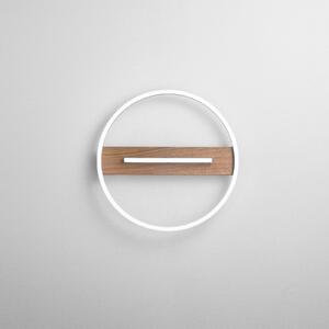 Luce Ambiente Design Επιτοίχια λάμπα LED Azimuth, Ø 40 cm, μαύρο/χρώμα ξύλου, μέταλλο, Μαύρο, Σαλόνι / τραπεζαρία, Αλουμίνιο, σύγχρονο