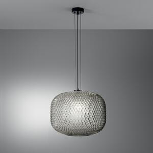 Luce Ambiente Design Κρεμαστό φωτιστικό Ashford, γκρι καπνού, Ø 40 cm, γυαλί, ρυθμιζόμενος, Γκρι, Σαλόνι / τραπεζαρία, Γυαλί