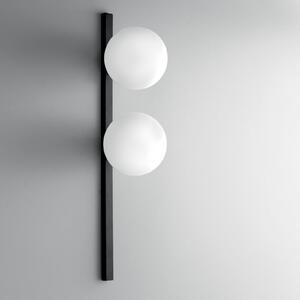 Luce Ambiente Design Φωτιστικό τοίχου Enoire, ύψος 60 cm, μαύρο, μέταλλο/γυαλί, 2 φωτιστικά, ρυθμιζόμενος, Μαύρο, Σαλόνι / τραπεζαρία, Μέταλλο, σύγχρονο