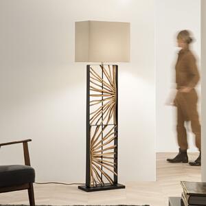 Luce Ambiente Design Φωτιστικό δαπέδου ETHERNAL μαύρο/ξύλο/λευκό Ύψος 165 cm Ξύλο/ύφασμα, Ξύλου, Σαλόνι / τραπεζαρία, Ξύλο