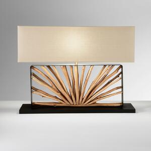 Luce Ambiente Design Επιτραπέζια λάμπα ETHERNAL μαύρο/ξύλο/λευκό Πλάτος 80 εκ. Ξύλο/ύφασμα, Ξύλου, Σαλόνι / τραπεζαρία, Ξύλο