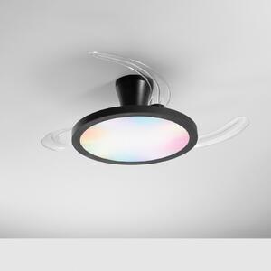 INTEC Ανεμιστήρας οροφής με LED Condor, μαύρος, Ø 106 cm, CCT RGB, αθόρυβος, ρυθμιζόμενος, Μαύρο, Σαλόνι / τραπεζαρία, Πλαστικό, σύγχρονο