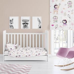 Σεντόνι Βρεφικό Lily & Deer 179 Με Λάστιχο White-Pink DimCol