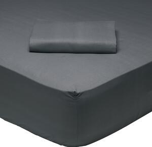 Σεντόνι King Size Με Λάστιχο (180x200+35) Das Home Best Line Γκρι