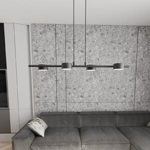 EMIBIG LIGHTING Ακτινοβολέας οροφής Sora, μήκος 80 cm, μέταλλο, 4 φτερά., ρυθμιζόμενος, Μαύρο, Σαλόνι / τραπεζαρία, Μέταλλο, σύγχρονο