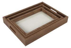 Δίσκος Σερβιρίσματος Σετ 3τμχ Mdf Walnut Καφέ 40x30x5,5εκ.-35x25x4,8εκ.-30x20x4εκ. Oriana Ferelli SU05053KM3S