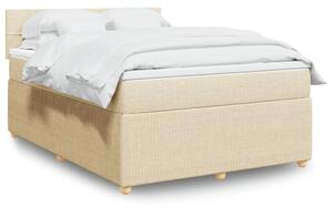 VidaXL Κρεβάτι Boxspring με Στρώμα Κρεμ 140x200 εκ. Υφασμάτινο