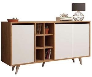 Μπουφές HM9432.02 140x40x86cm Walnut-White