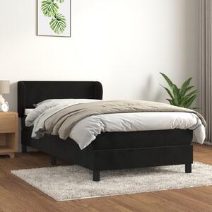 VidaXL Κρεβάτι Boxspring με Στρώμα Μαύρο 100x200 εκ. Βελούδινο