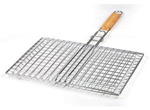 Σχάρα Ψησίματος Διπλή BBQ Guru 10-238-016 35x25cm Silver Nava