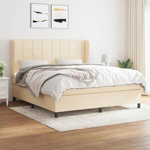 VidaXL Κρεβάτι Boxspring με Στρώμα Κρεμ 180x200 εκ. Υφασμάτινο