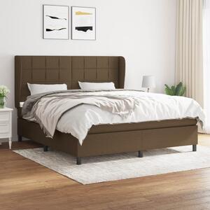 VidaXL Κρεβάτι Boxspring με Στρώμα Σκούρο Καφέ 180x200 εκ Υφασμάτινο