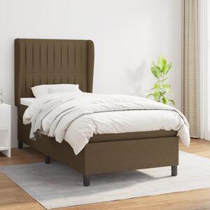 VidaXL Κρεβάτι Boxspring με Στρώμα Σκούρο Καφέ 80x200 εκ. Υφασμάτινο