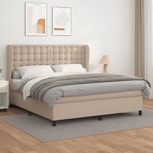 VidaXL Κρεβάτι Boxspring με Στρώμα Καπουτσίνο 180x200 εκ. Συνθ. Δέρμα