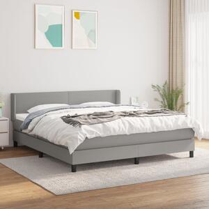 VidaXL Κρεβάτι Boxspring με Στρώμα Ανοιχτό Γκρι 180x200 εκ. Υφασμάτινο