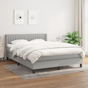 VidaXL Κρεβάτι Boxspring με Στρώμα Ανοιχτό Γκρι 140x200 εκ. Υφασμάτινο