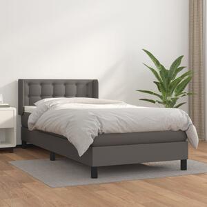 VidaXL Κρεβάτι Boxspring με Στρώμα Γκρι 80 x 200 εκ. Συνθετικό Δέρμα