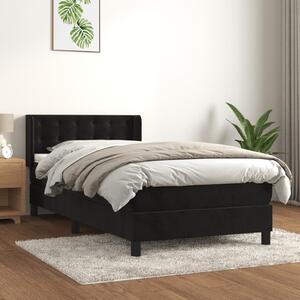 VidaXL Κρεβάτι Boxspring με Στρώμα Μαύρο 80 x 200 εκ. Βελούδινο